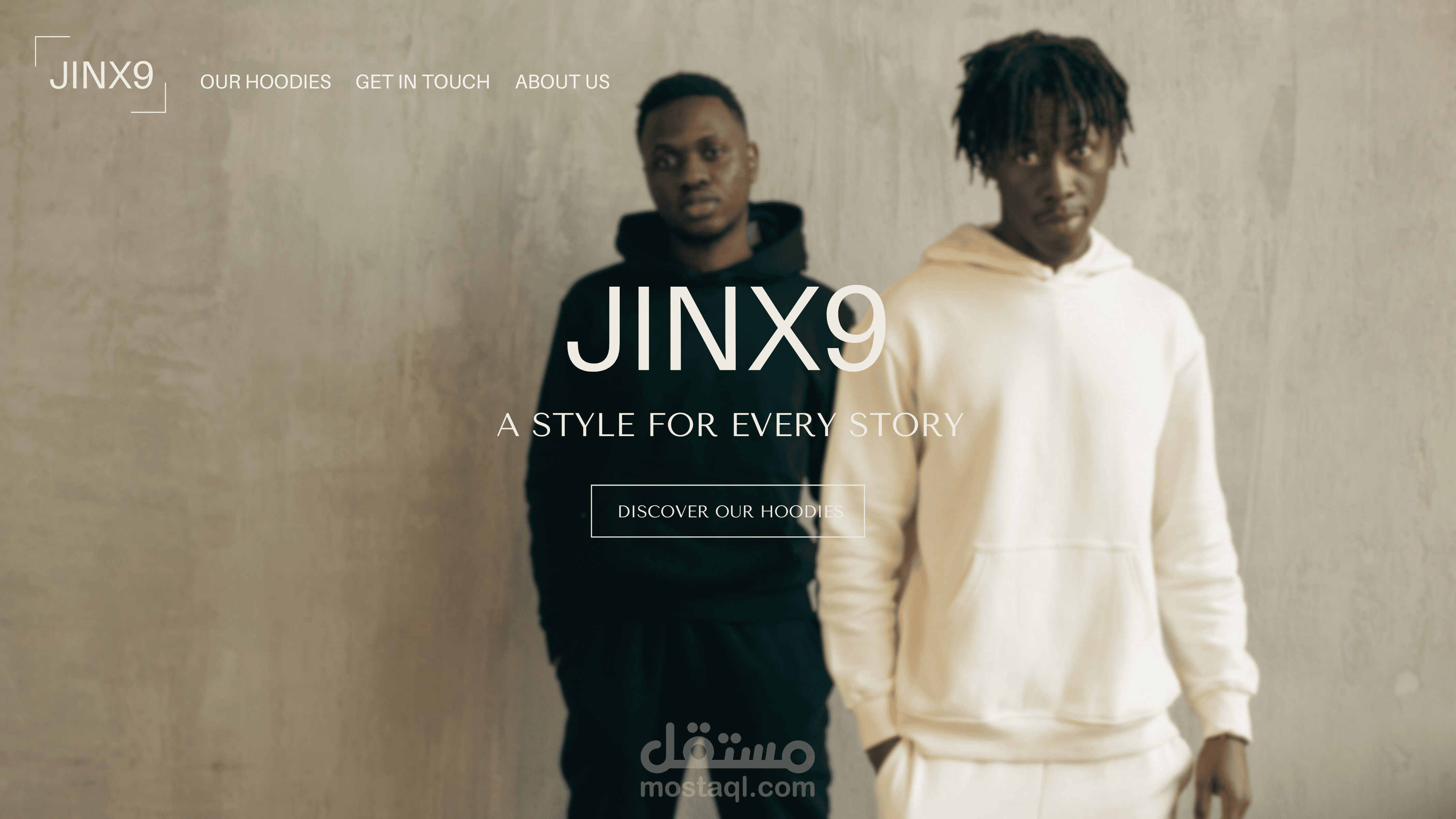 تصميم موقع الكتروني لبراند ملابس JINX9