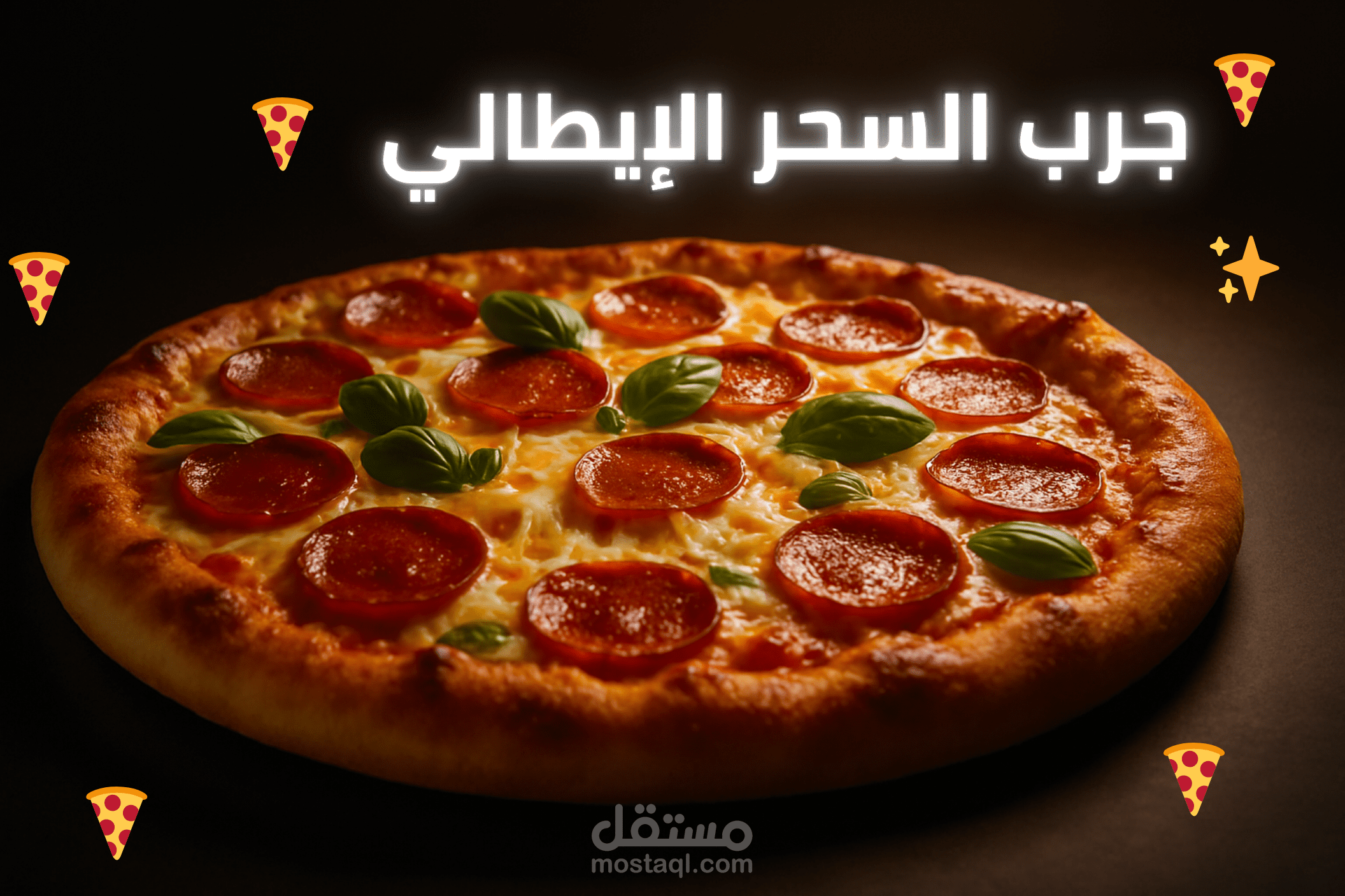 فن الإعلان عن البيتزا – تصميمات احترافية جذابة للطعام الإيطالي
