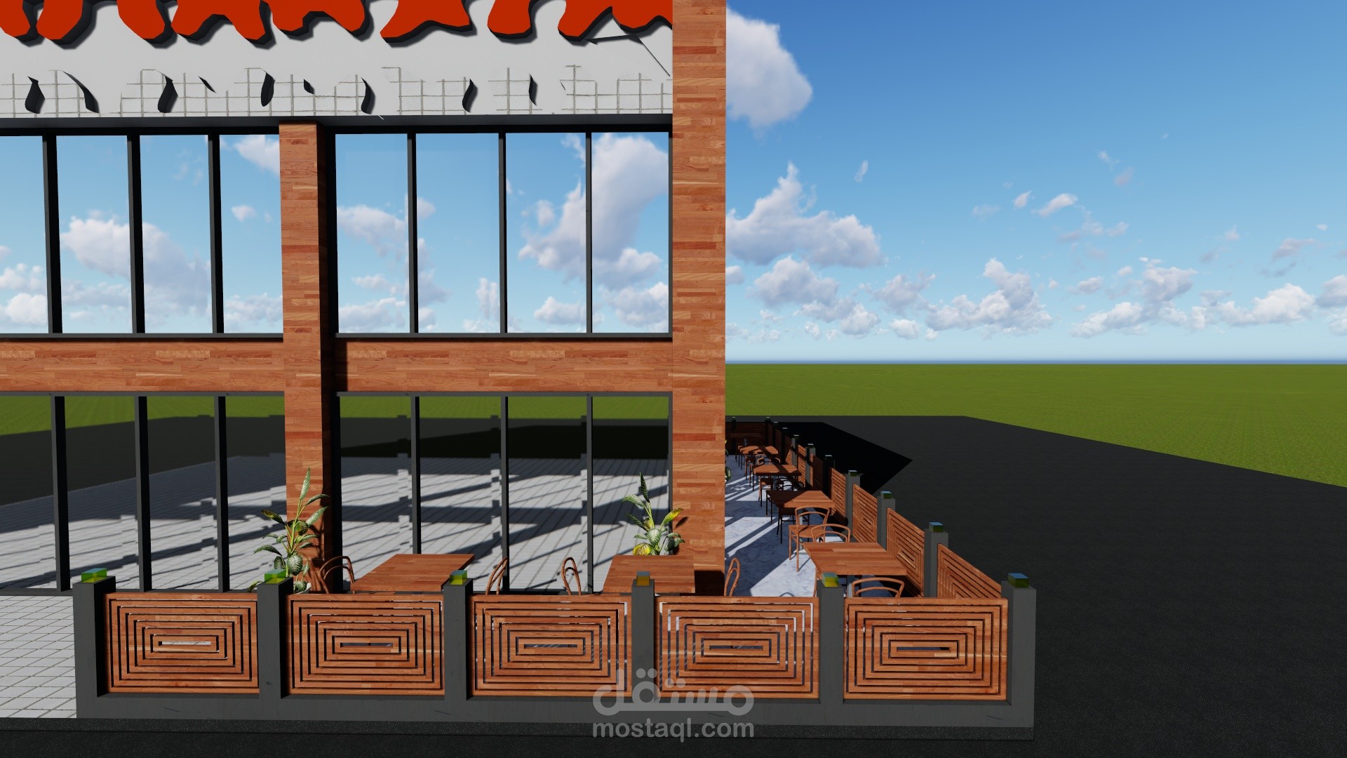 تصميم جلسات خارجيه لمقهى