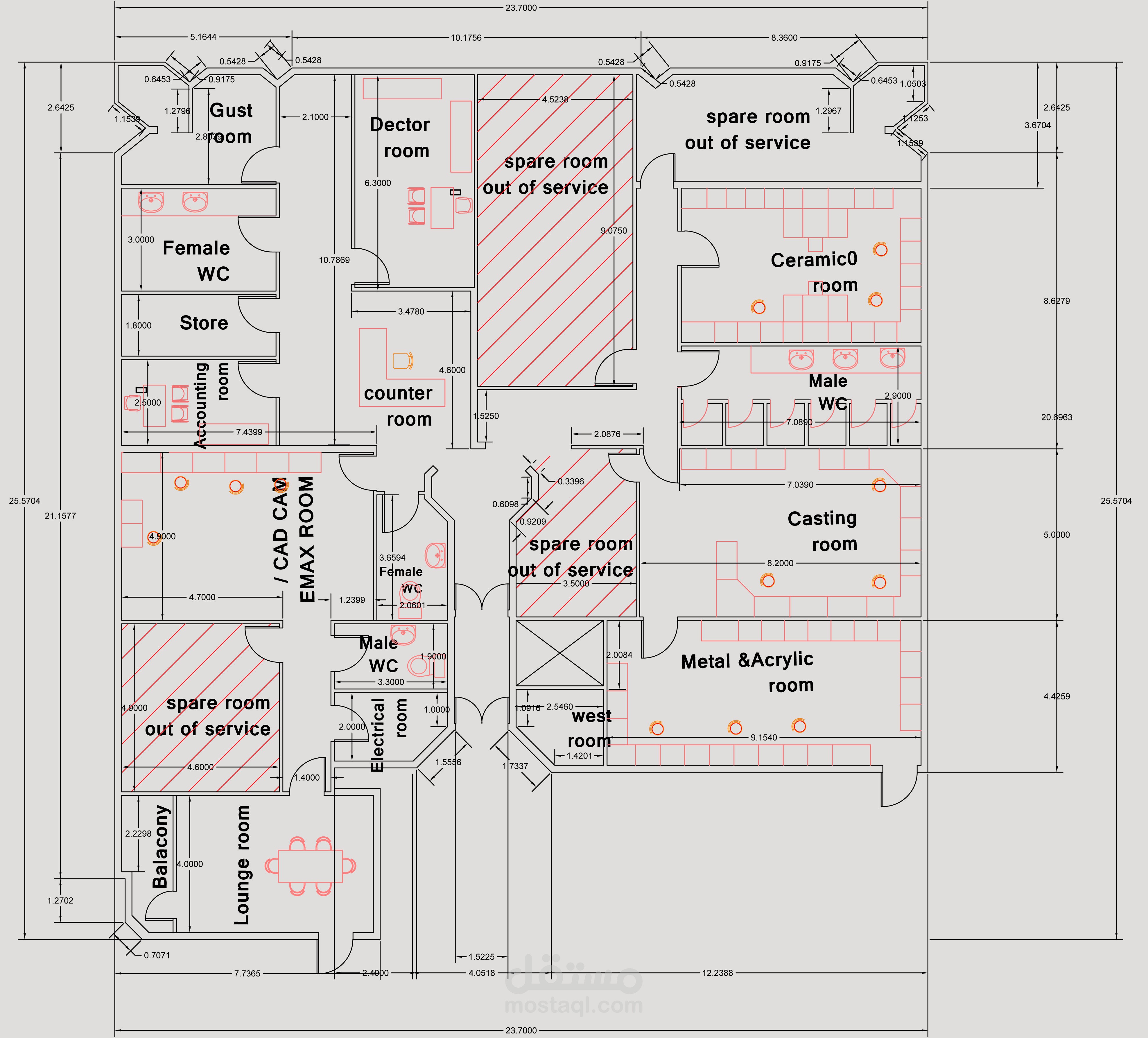 تصميم  مخطط معماري لعيادة  أسنان
