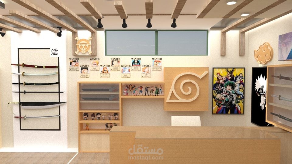 تصميم داخلي لمحل أنمي