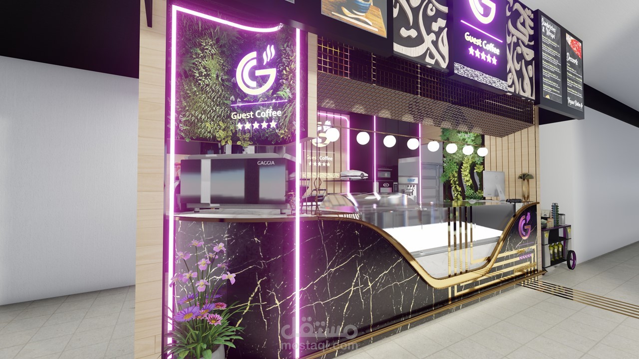 تصميم بوث كافيه بمول