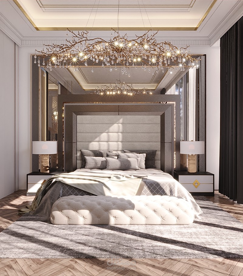 عمل تصميم داخلي لغرفة نوم ماستر بالامارات