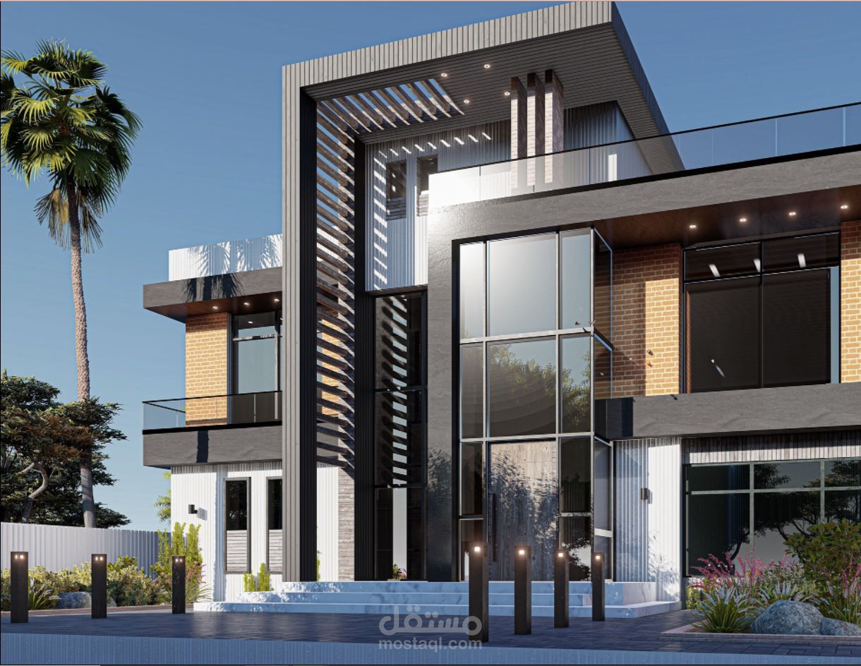 عمل تصميم خارجي فيلا بالسعودية