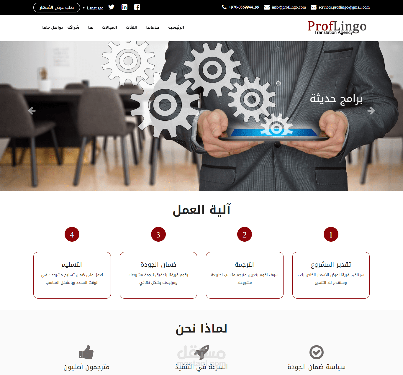 موقع لمشروع ترجمة بلغات متعددة