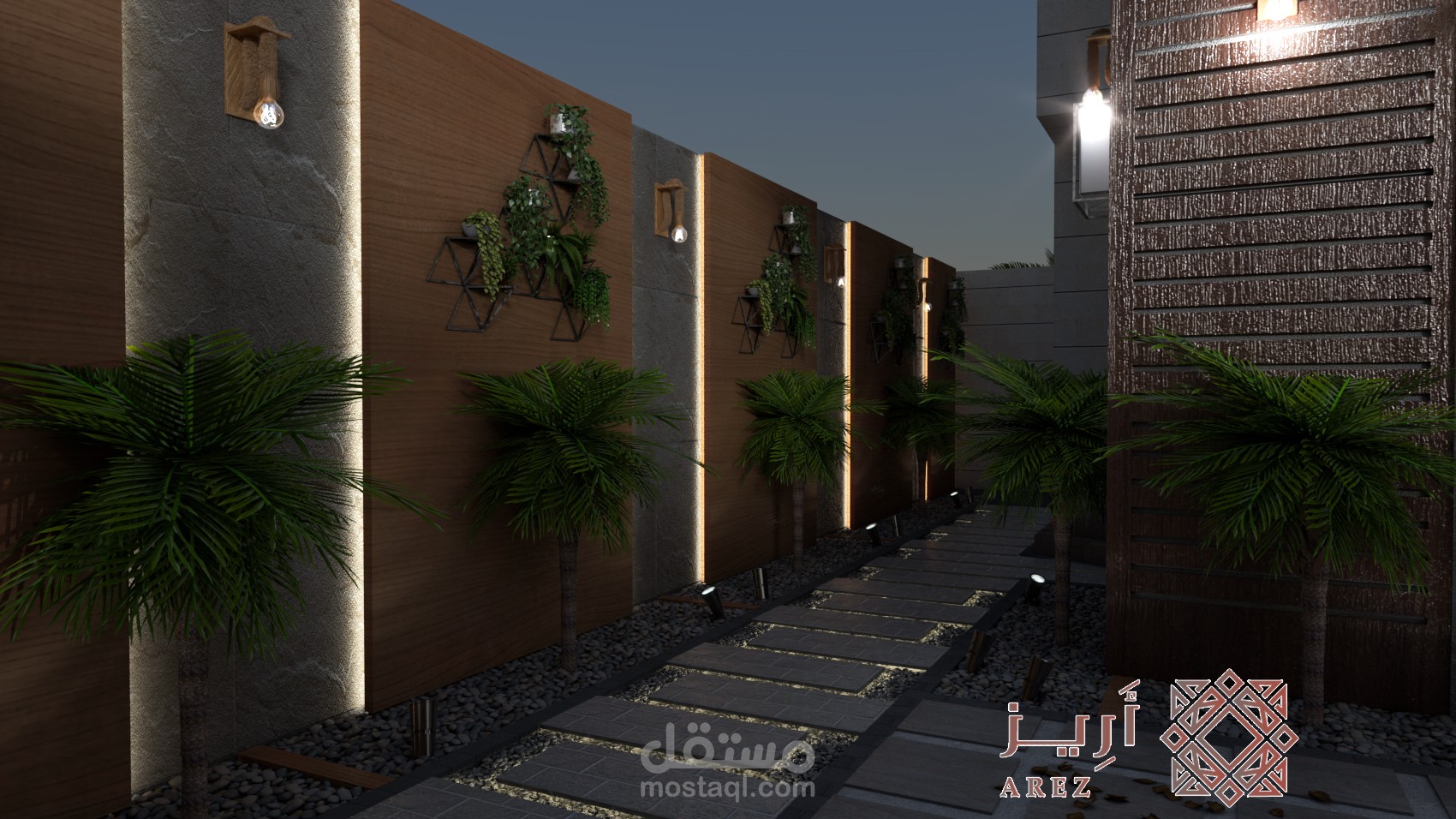تصميم ممرات خارجية منزل سكني