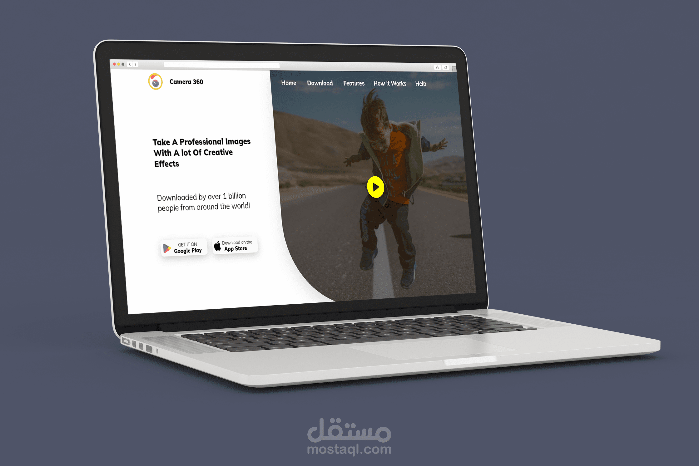 Camera 360 Concept - Landing Page