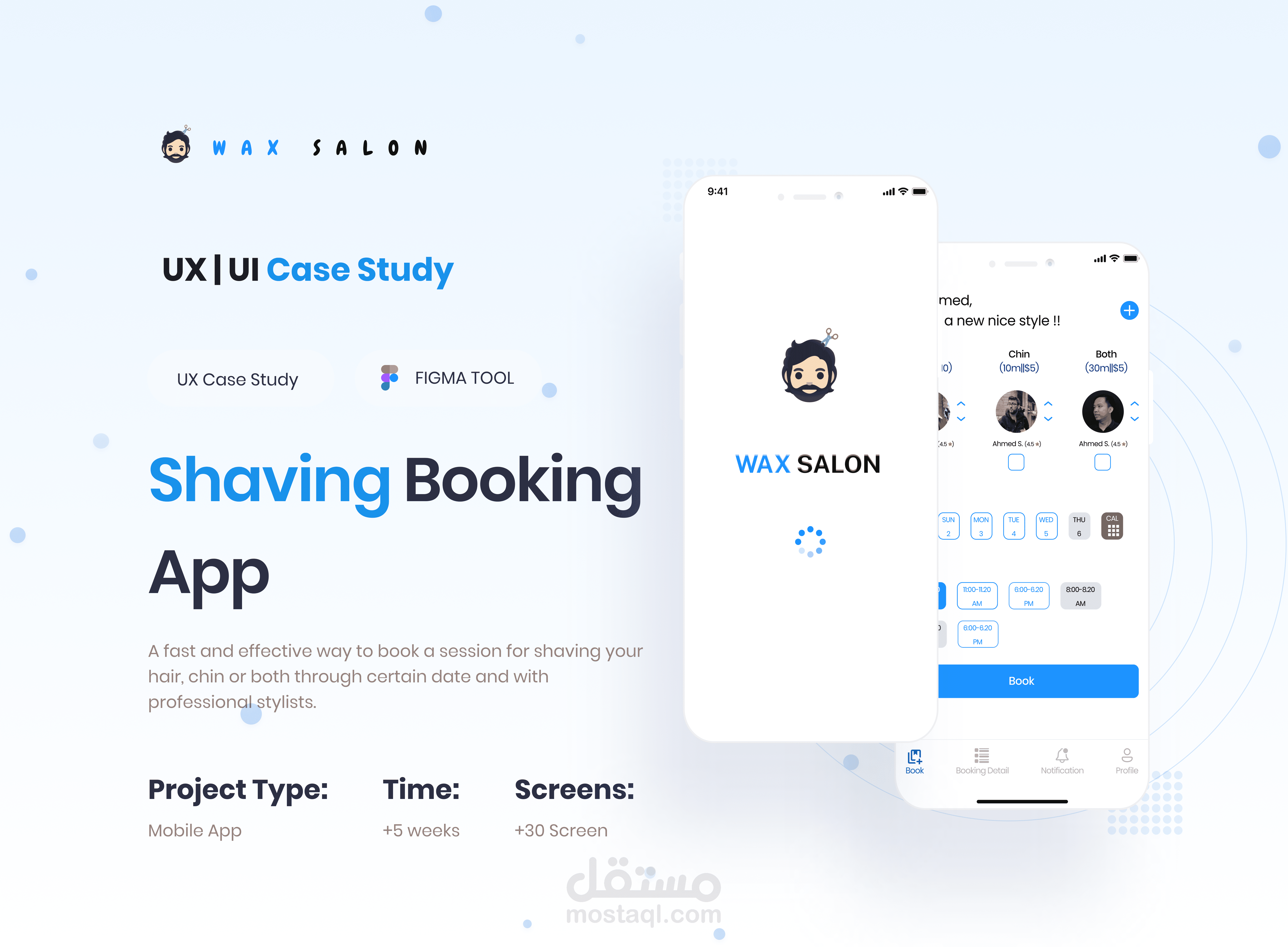 Shaving Booking App (UX & UI) Case Study