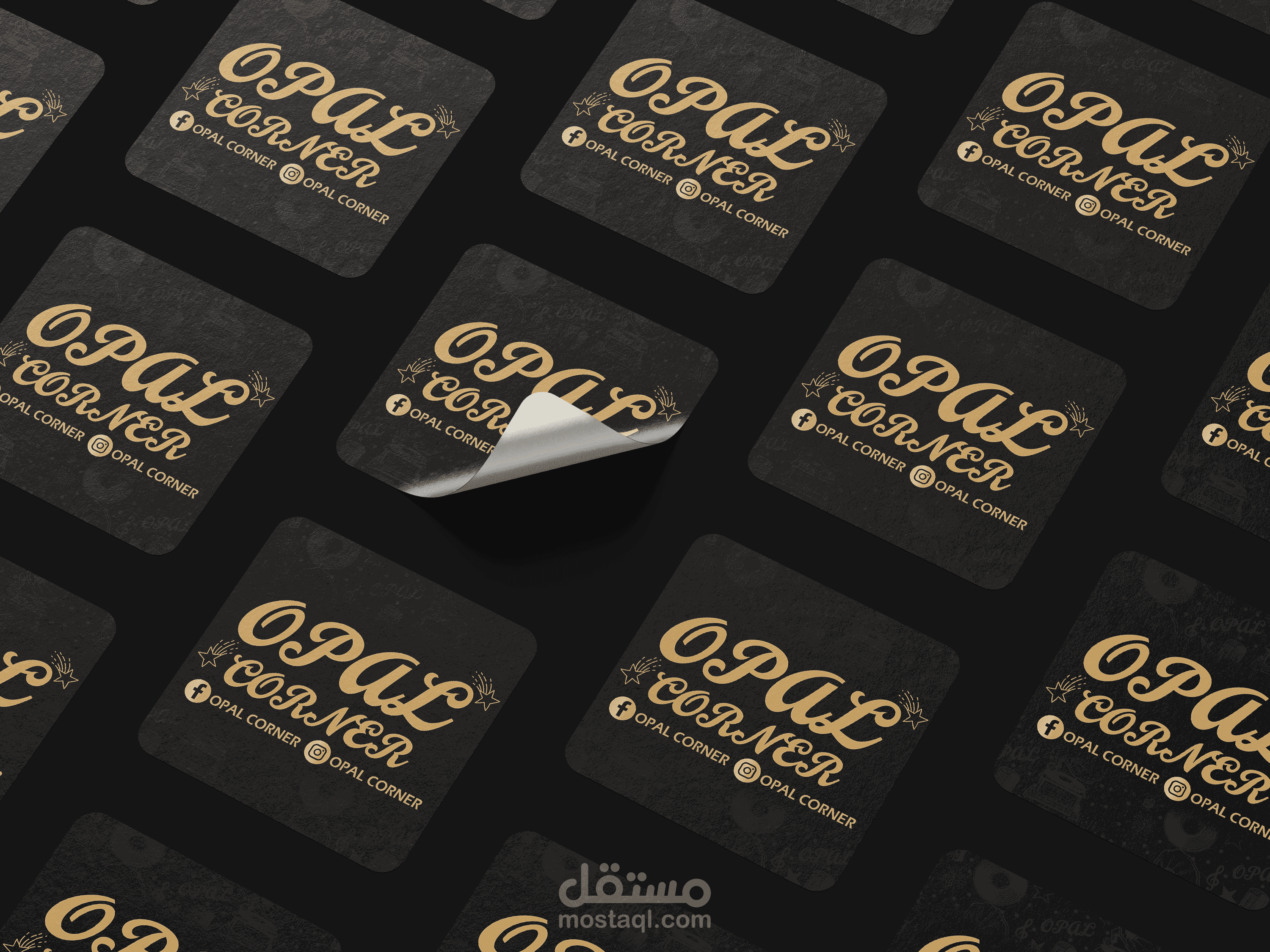 تصميم ستيكرات لمتجر Opal Corner