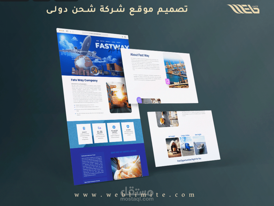 تصميم موقع شركة شحن دولي وتخليص جمركى