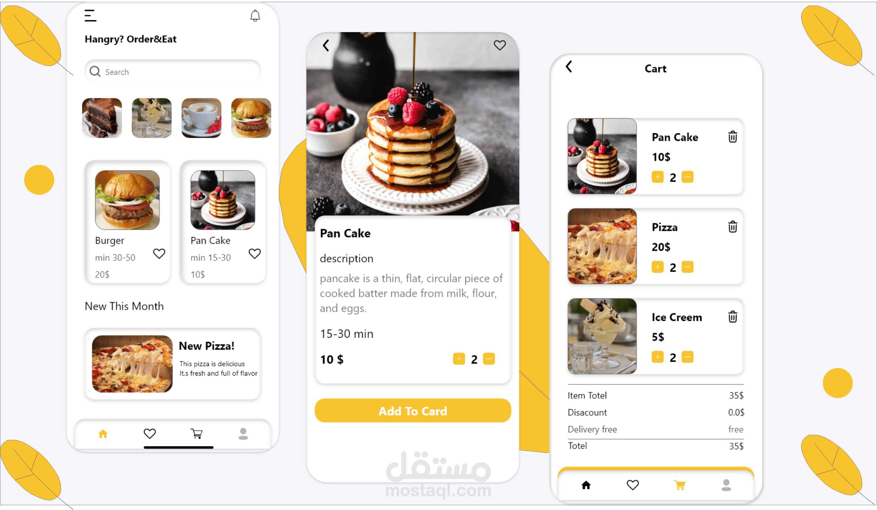 Android & web application design for a restaurant