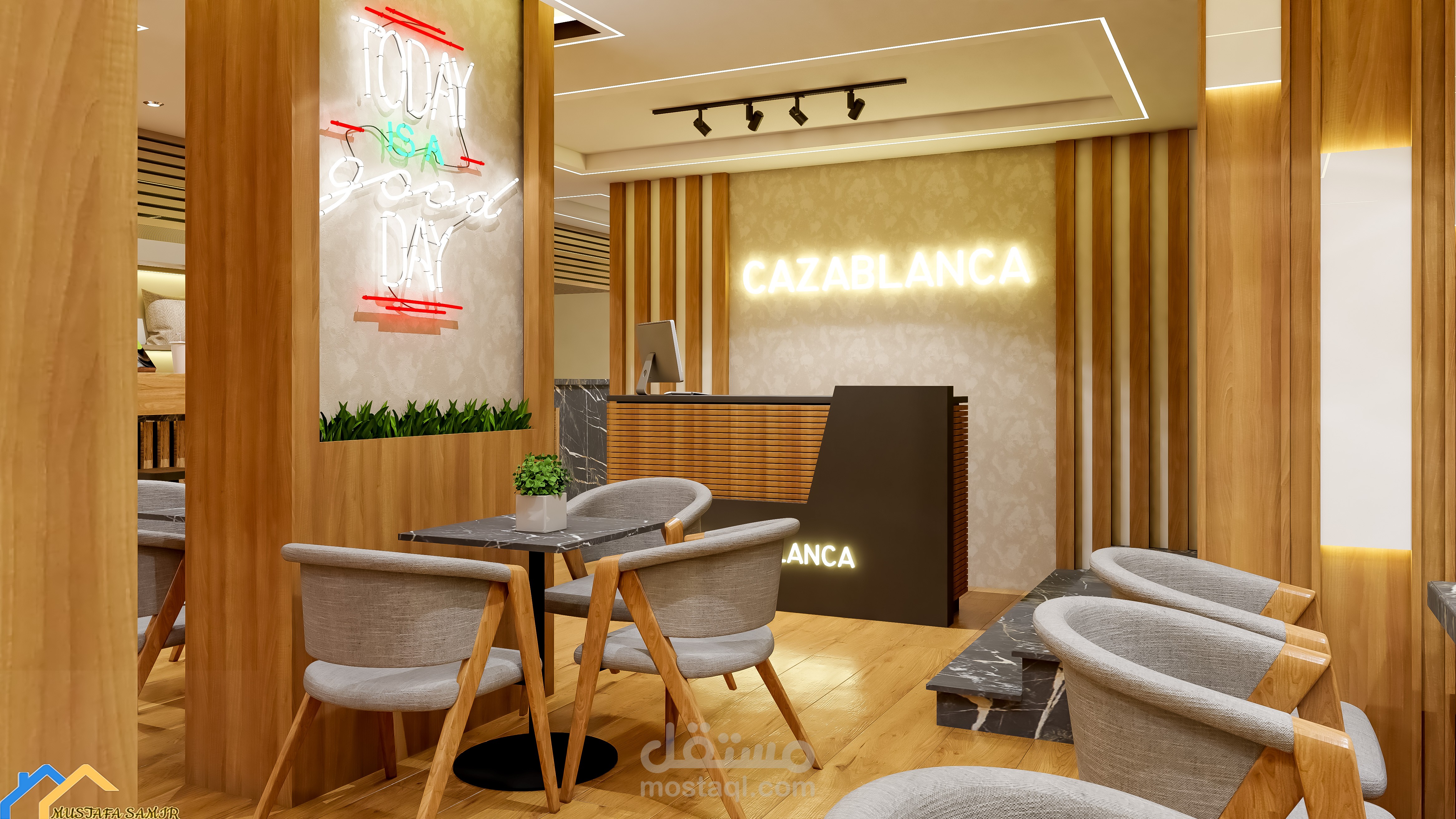من الفكرة إلى التنفيذ – تصميم داخلي متكامل ومميز لكافيهك