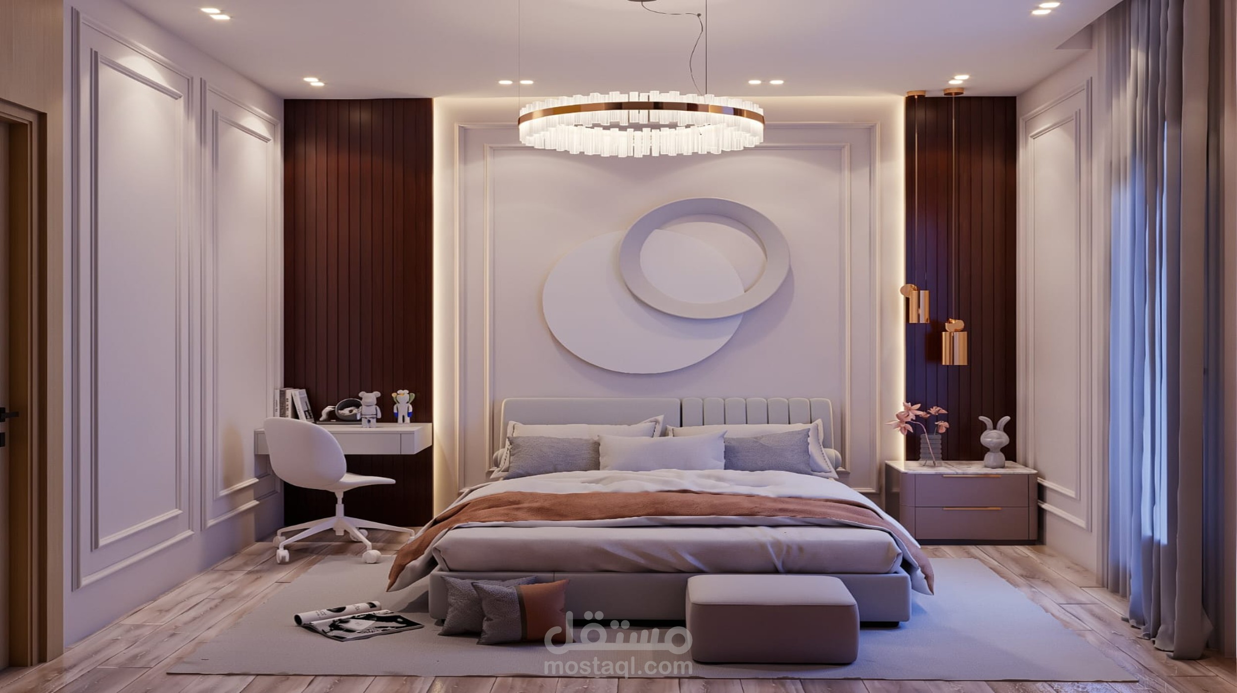 تصميم داخلي نيو كلاسيك 3D واقعي