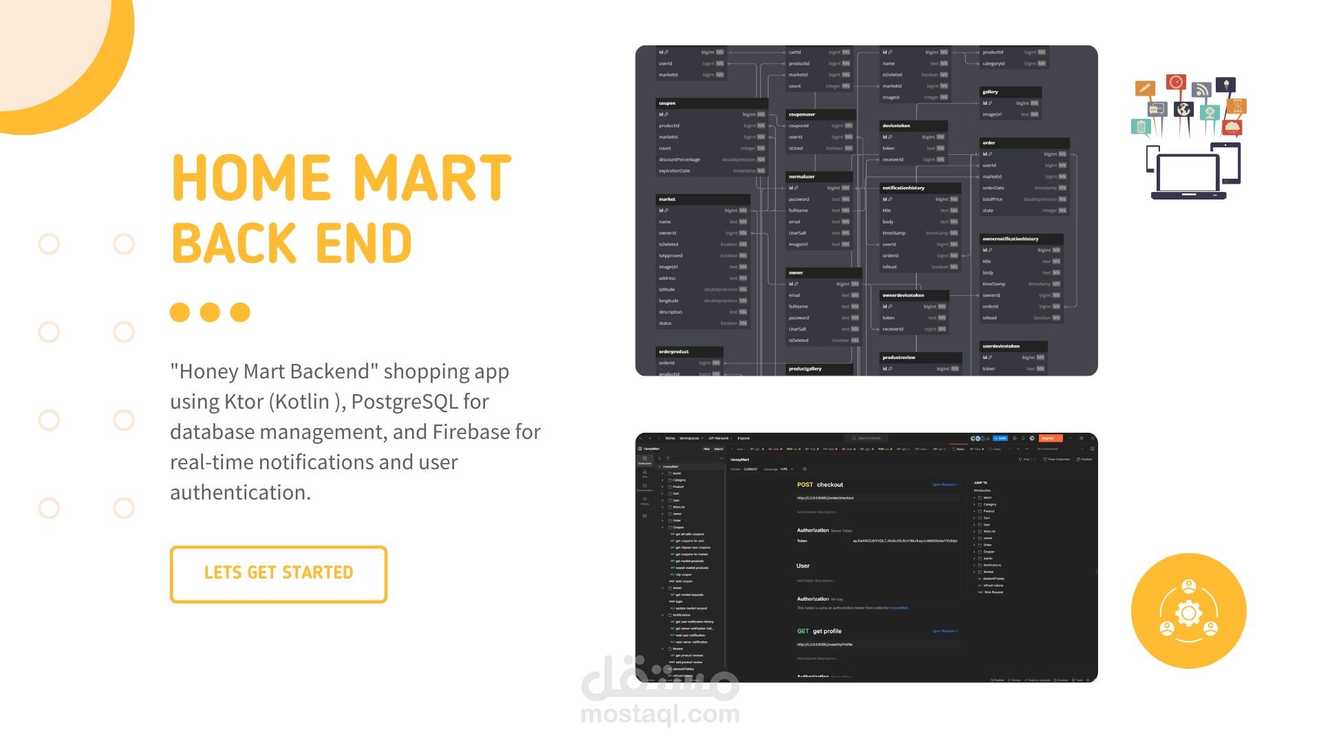 تطوير باك إند لتطبيق Honey Mart باستخدام Ktor وPostgreSQL