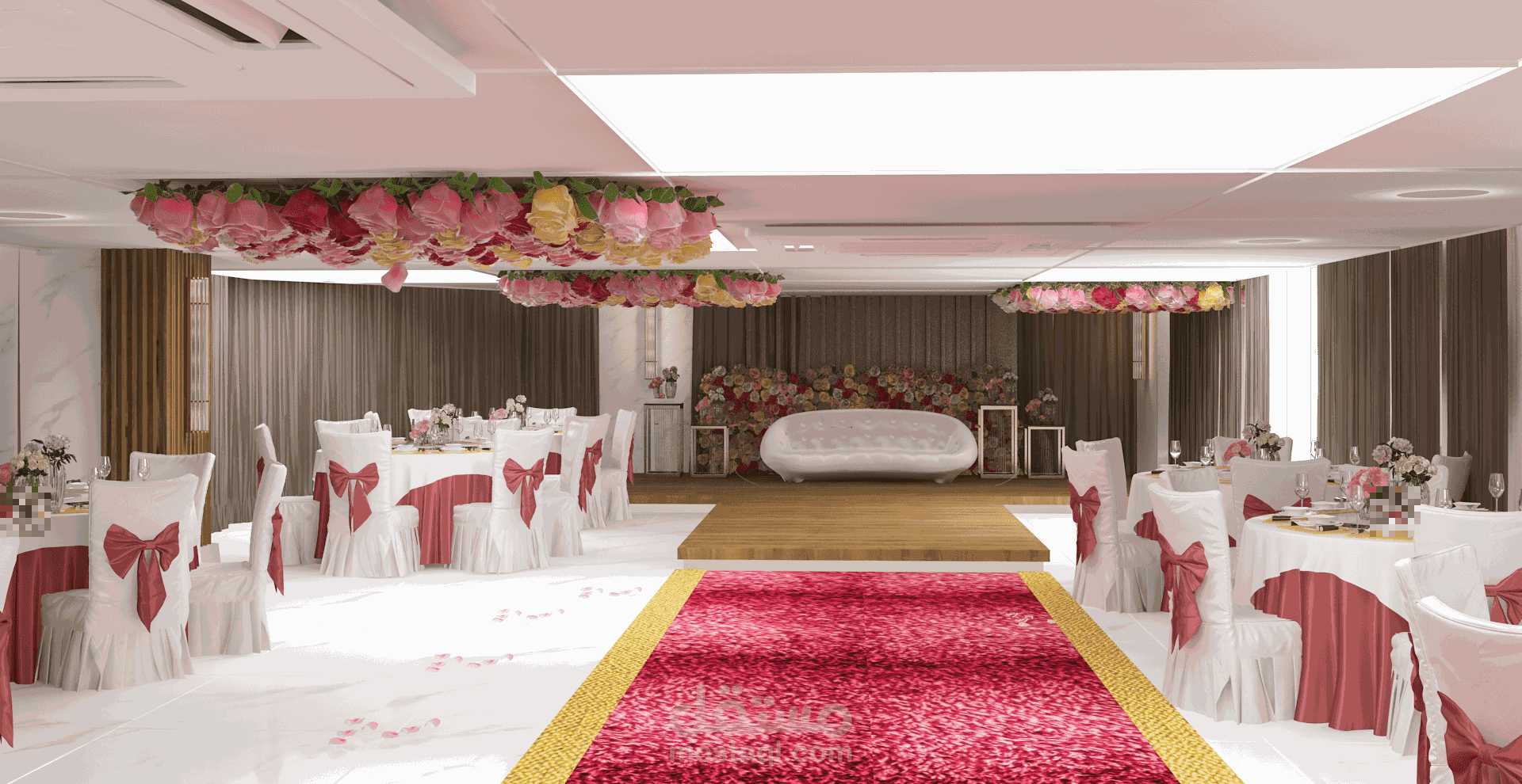 تصميم قاعة أفراح 3D خاصة بالنساء