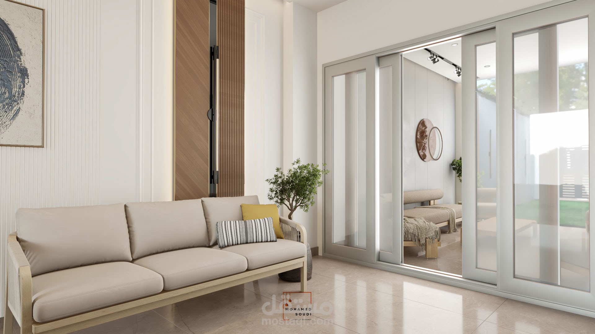 طابق ارضي لفيلا ملحق به جراج و حديقه خلفيه