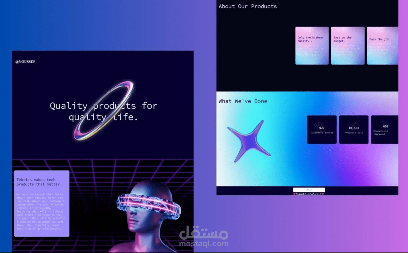 موقع بشكل حديث ( غير متجاوب مع جميع الشاشات )