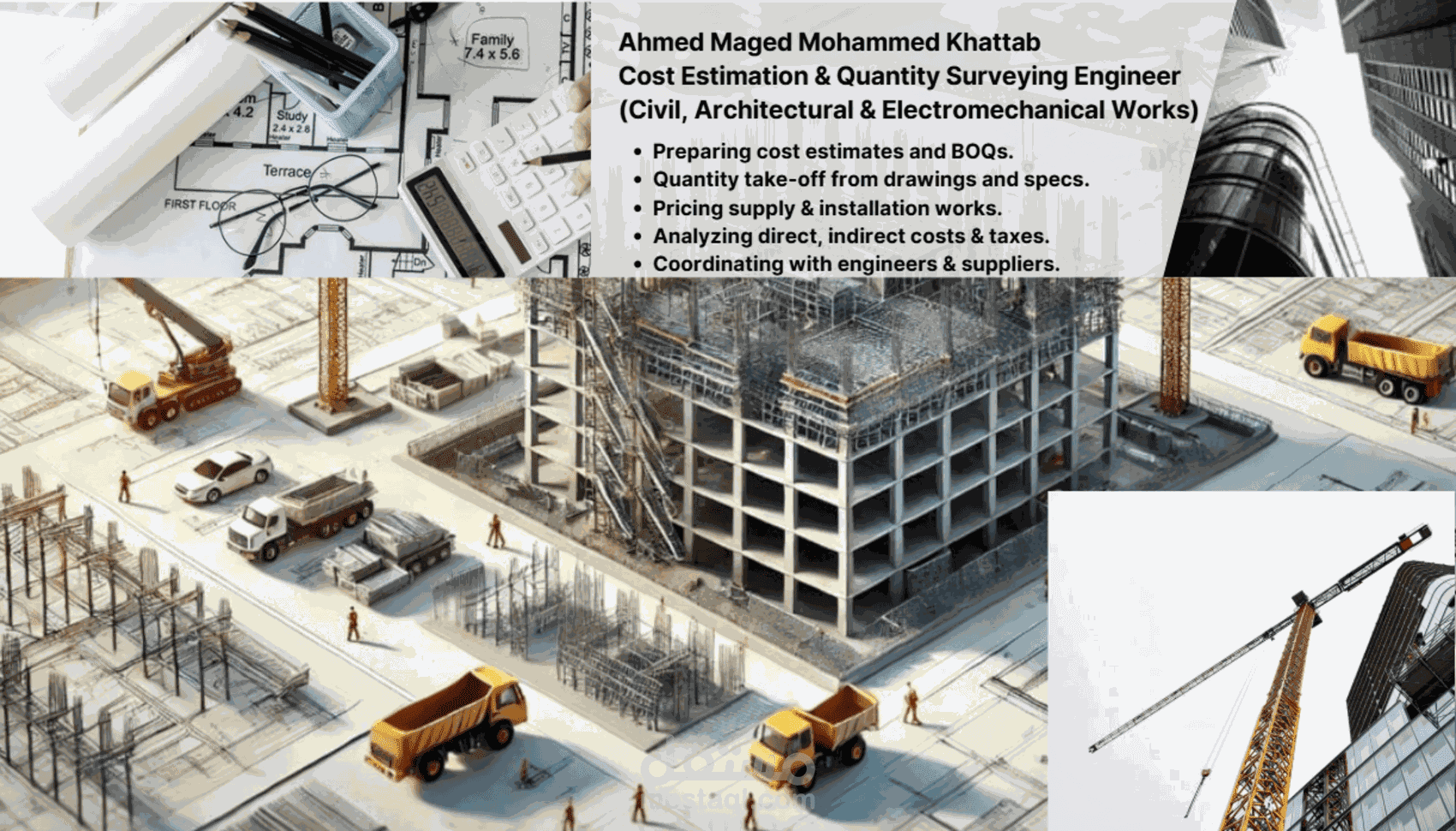 إعداد الميزانية وحساب الكميات والتكاليف (التسعير) لمشروع مستودع بهيكل فولاذى فى الرياض