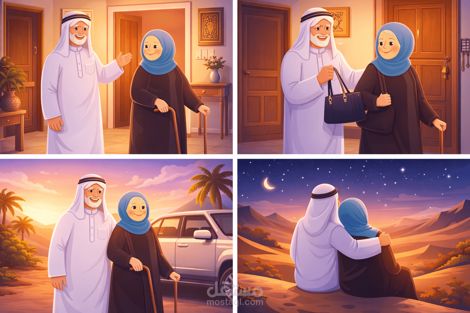 ابتكار شخصيات وقصة أبو إبراهيم – تصميم فني سردي متكامل