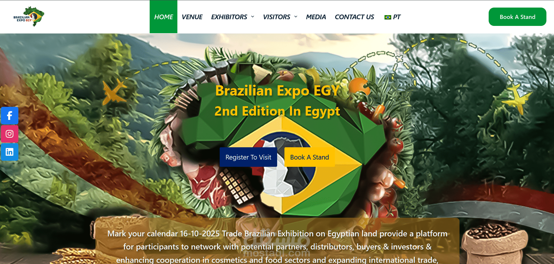 تطوير موقع Brazilian Expo Egypt – معرض تجاري دولي