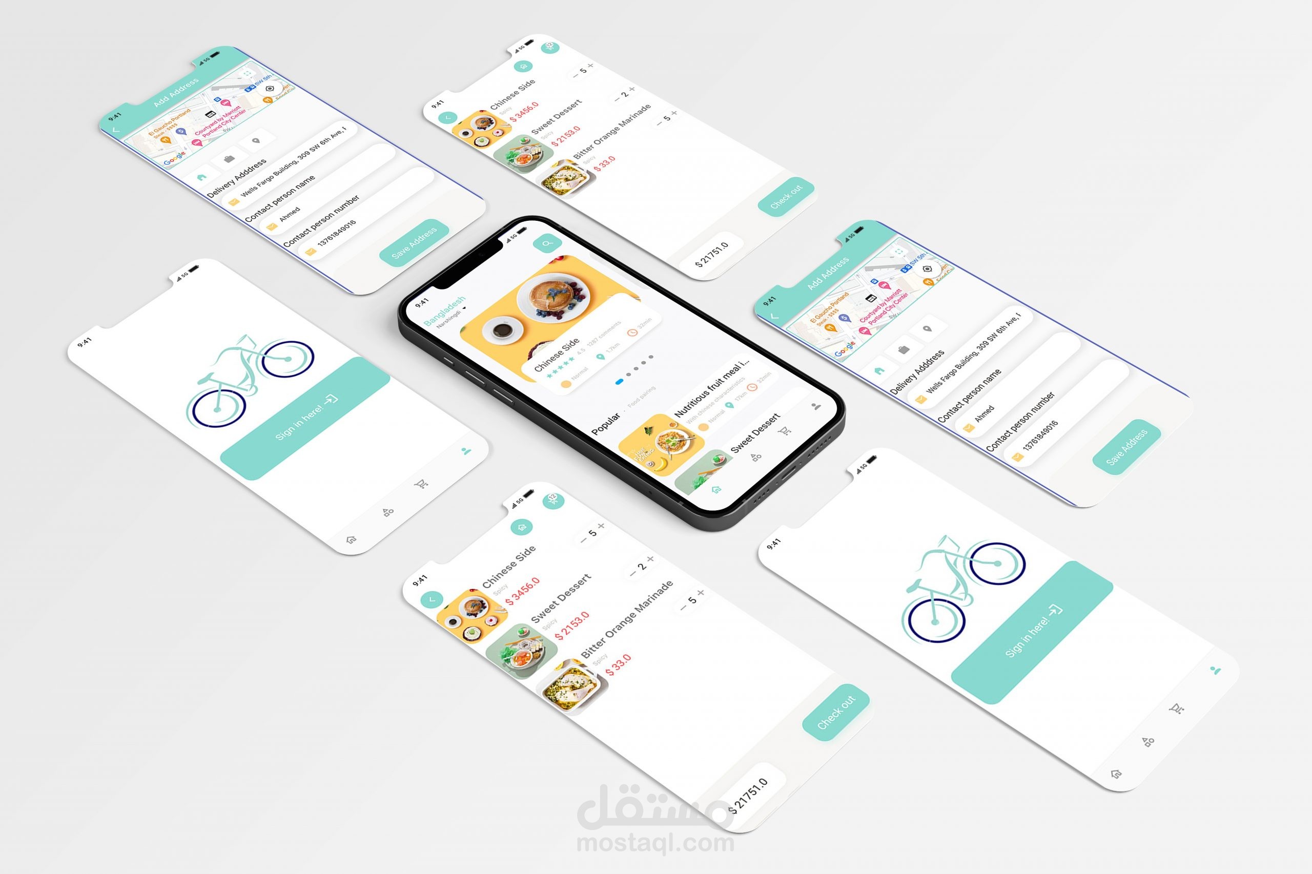 Food delivery app flutter and dart