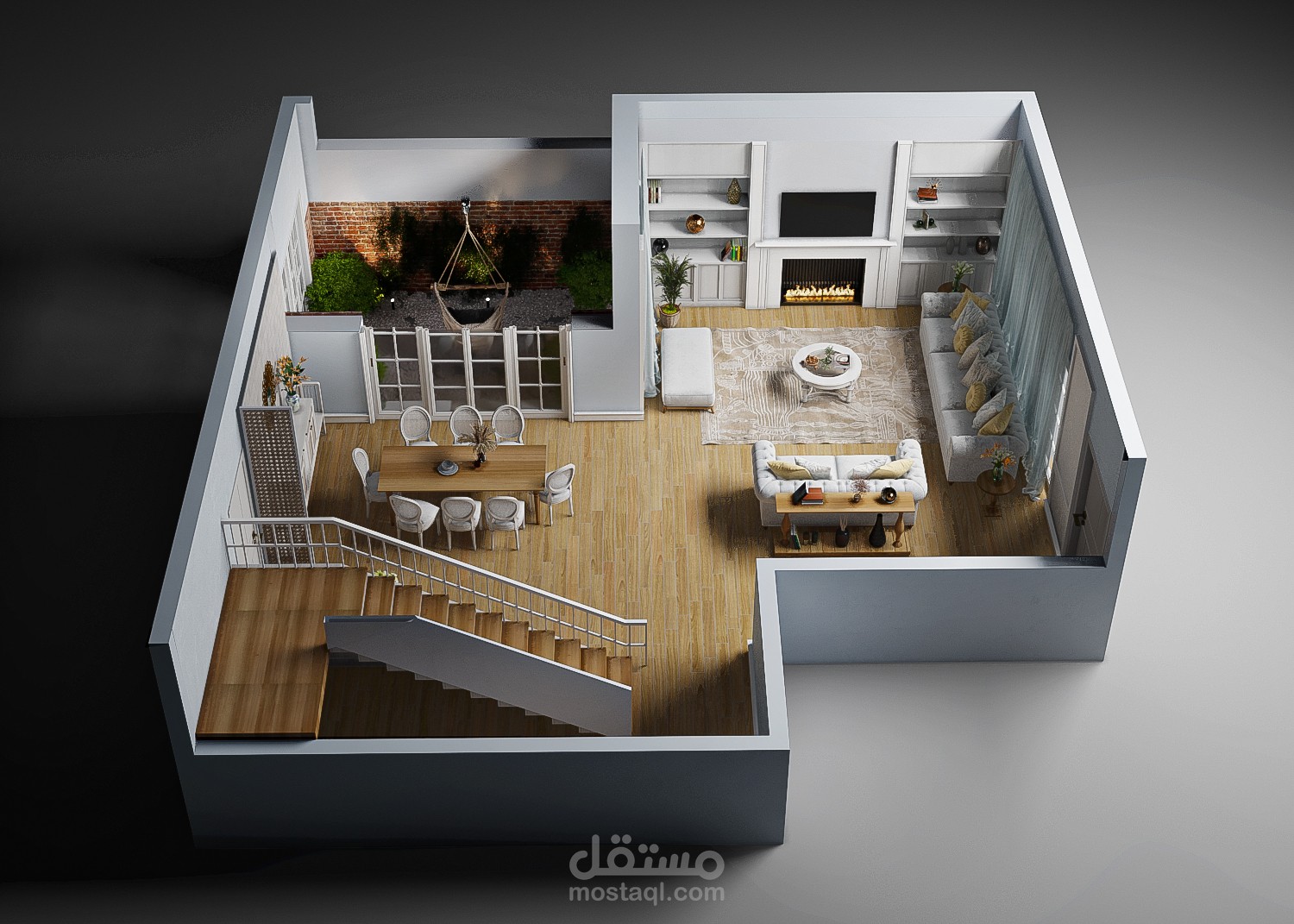 معيشة على ستايل الأمريكي ريفي