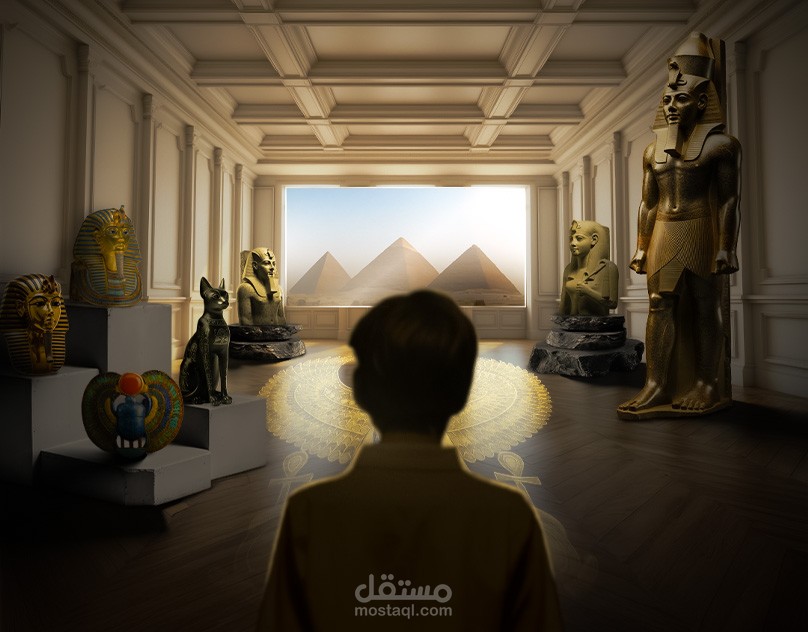بوستر دمج للمتحف المصرى الكبير