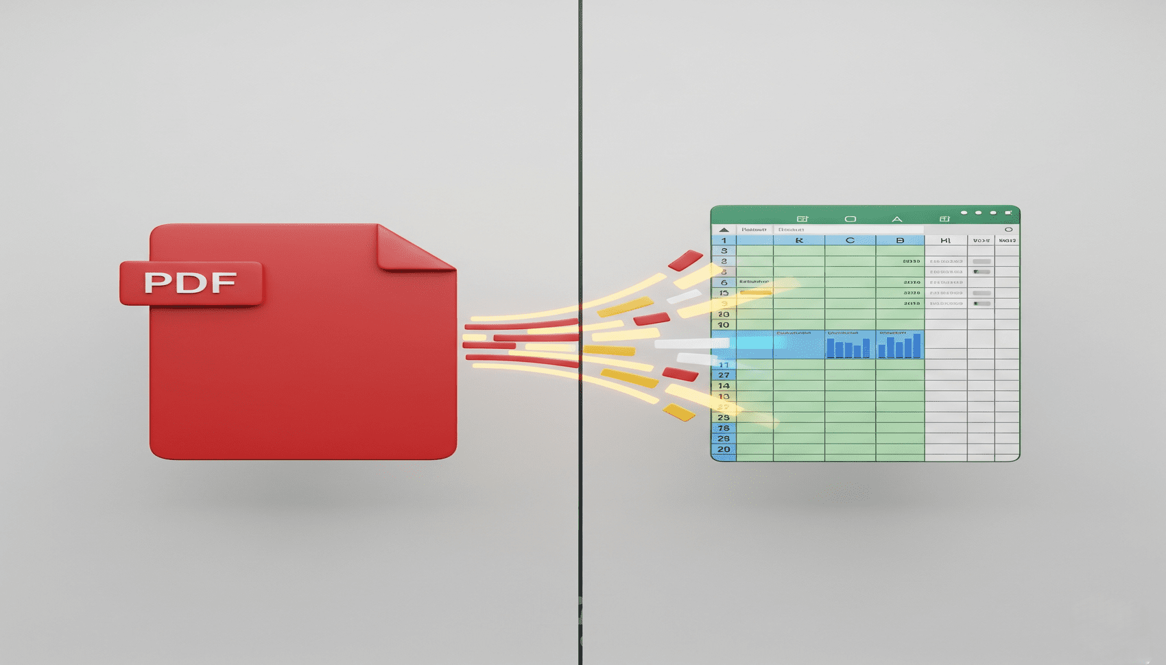 تحويل ملفات PDF إلى Excel بدقة متناهية مع تنسيق البيانات.