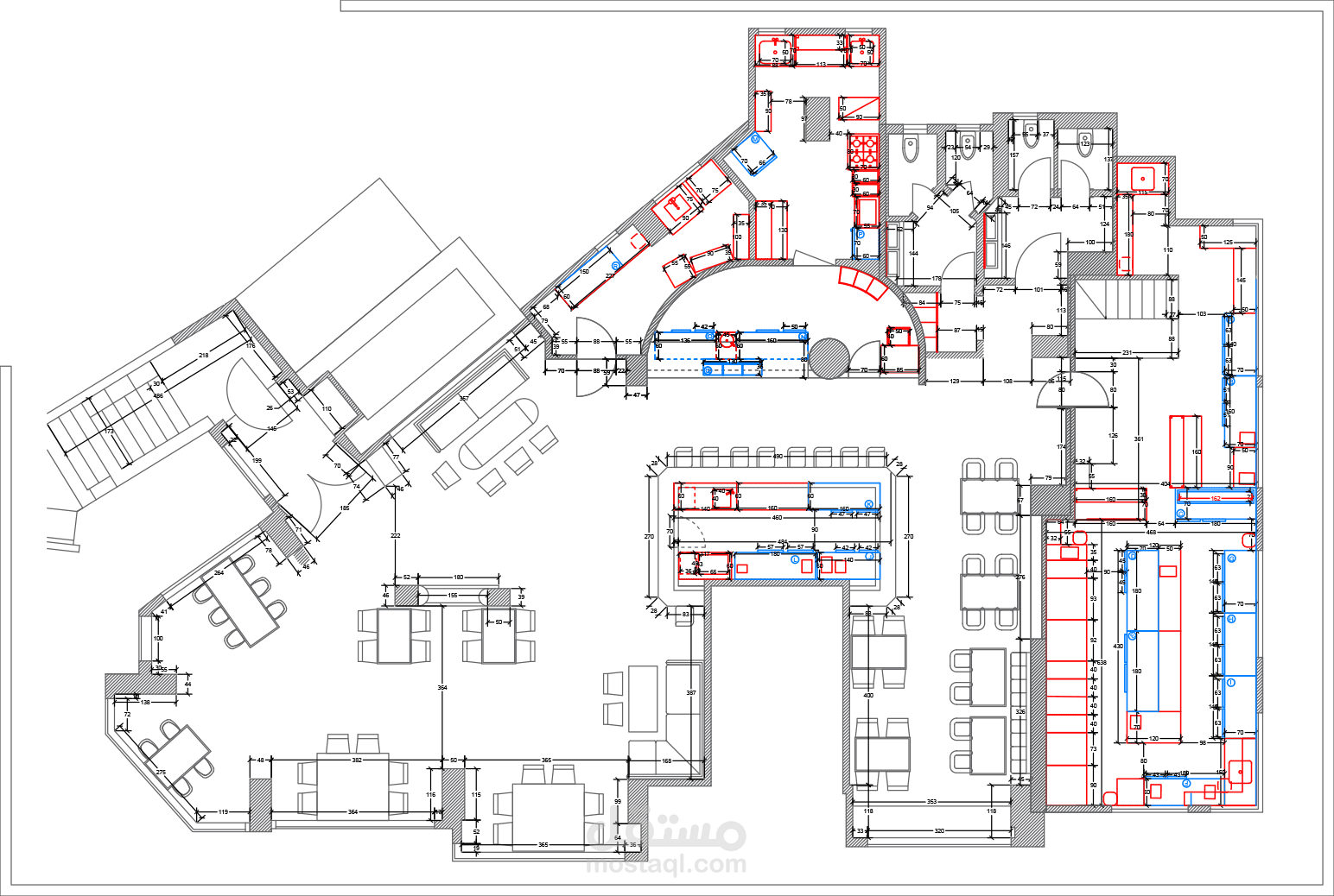 مخططات معمارية لمطعم