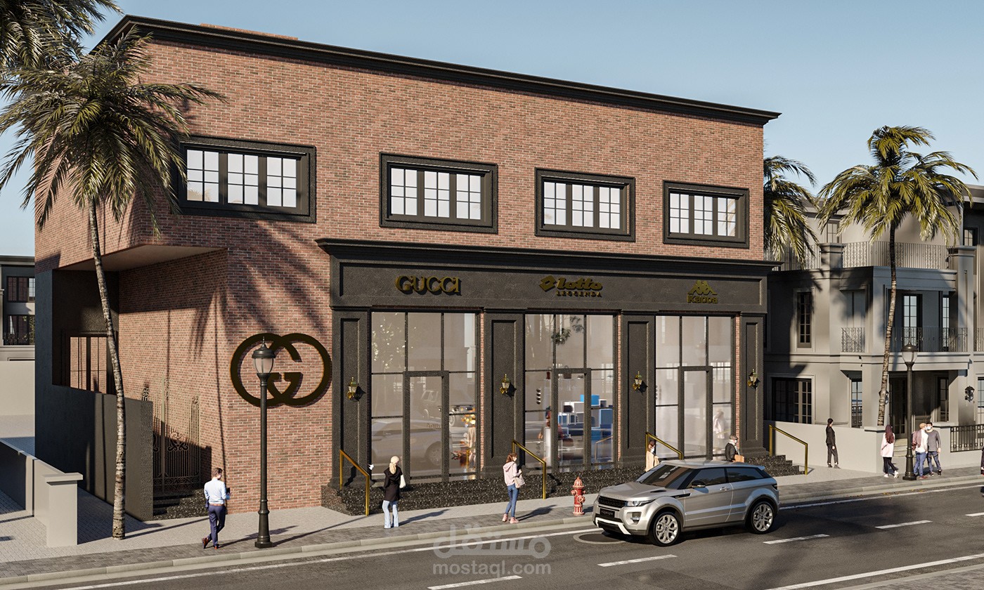 Small commercial  Building elevation in Saudi arabia