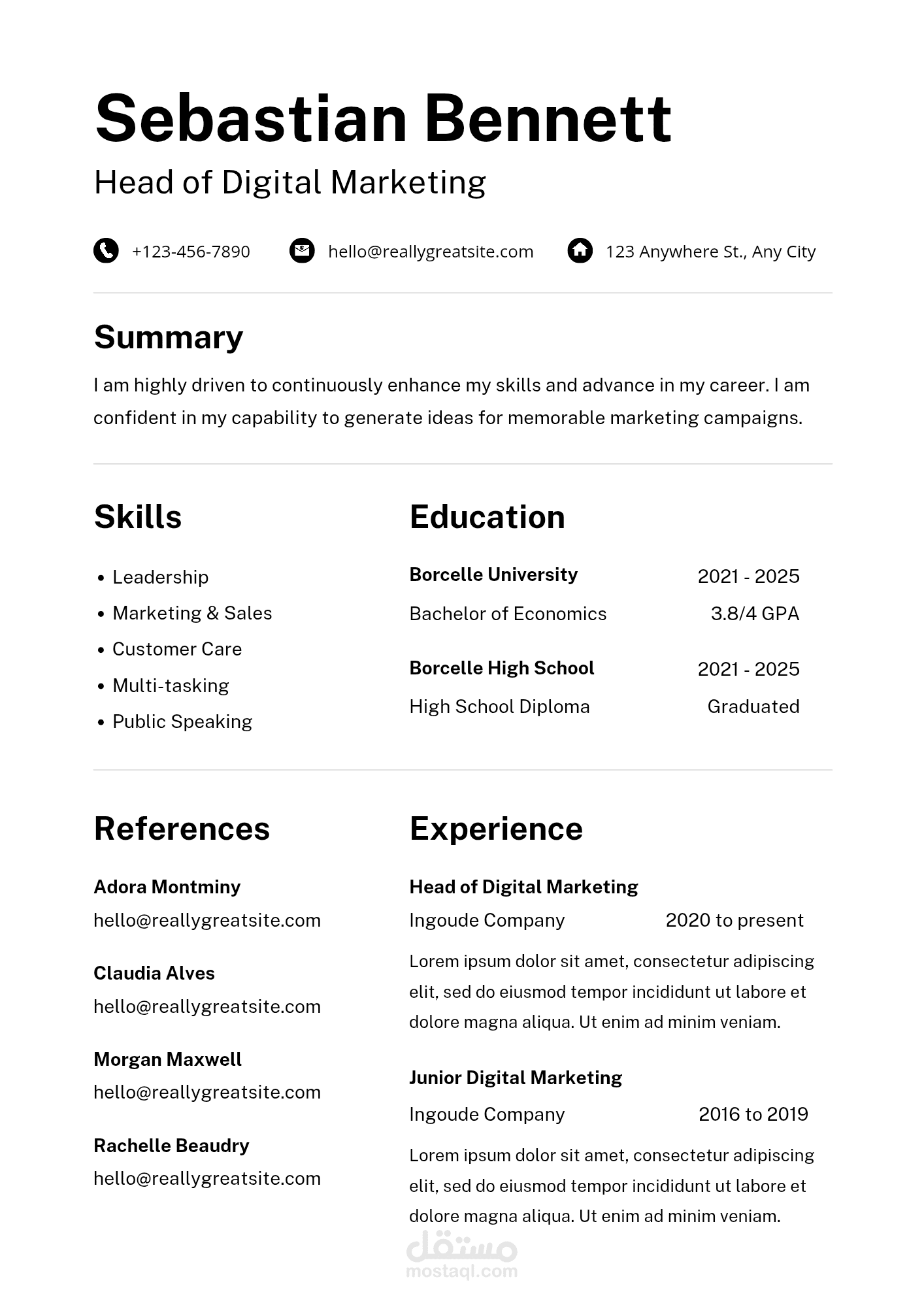 تصميم cv احترافي