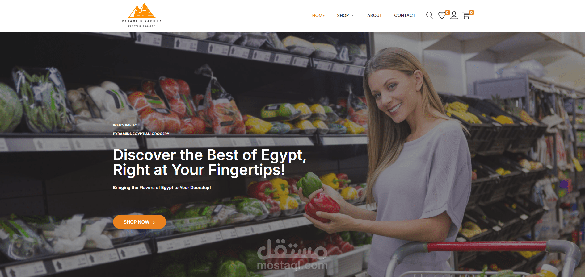موقع Pyramids Egyptian Grocery – متجر إلكتروني للمنتجات المصرية في كندا