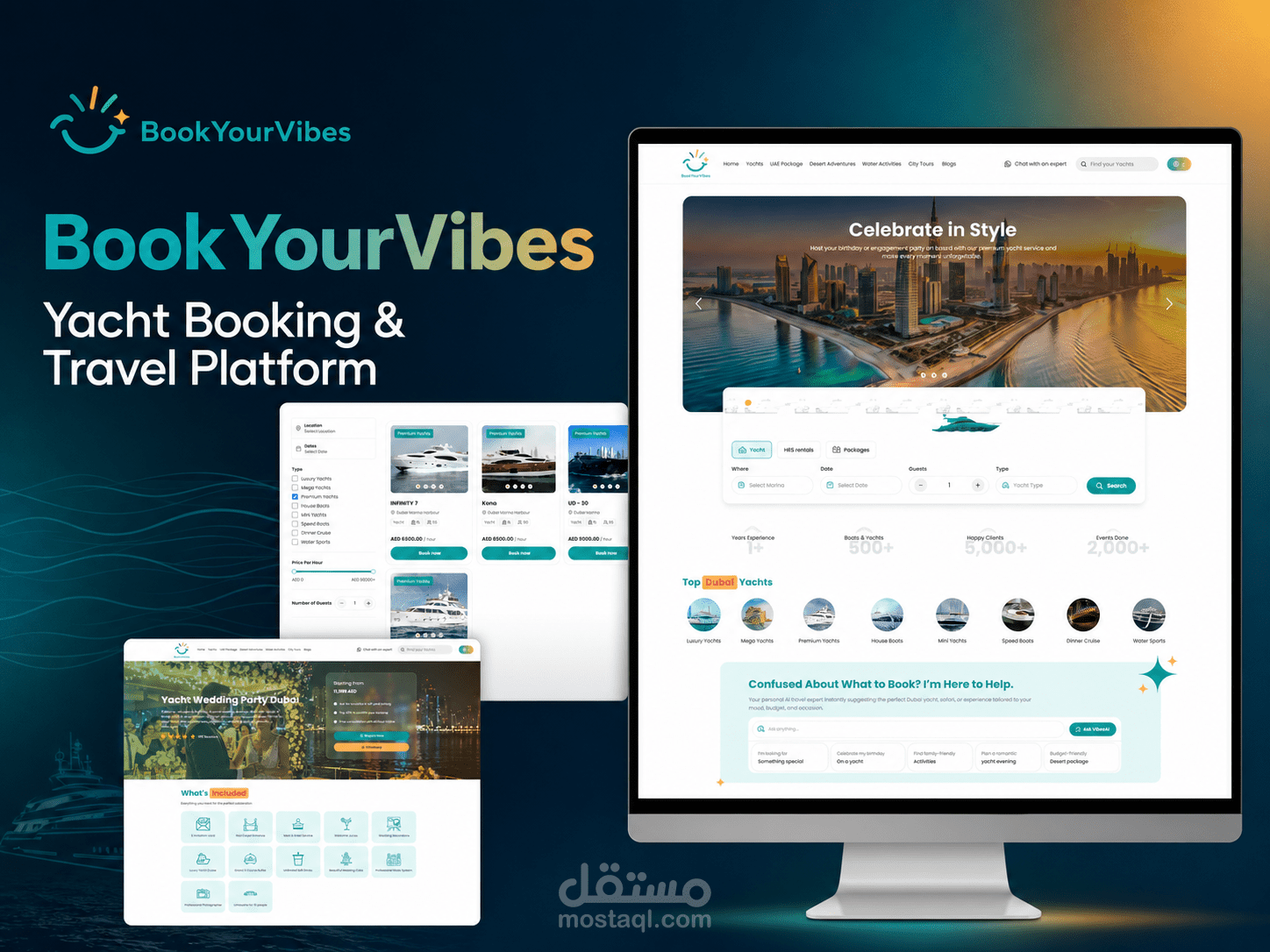 تطوير منصة BookYourVibes للحجوزات والسفر