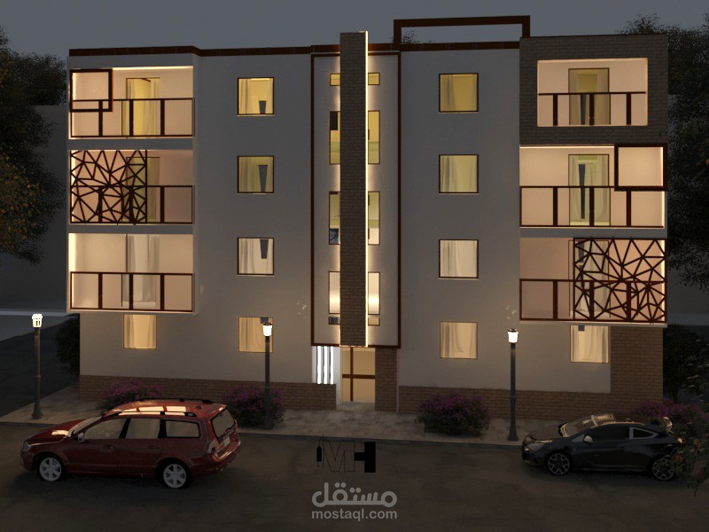 تصميم واجهة مباني سكنية