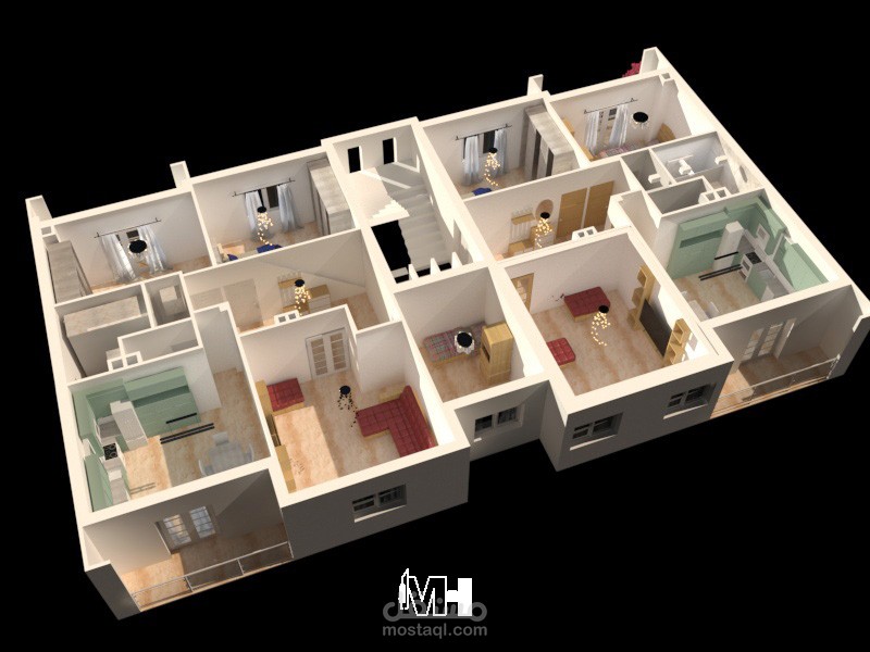 تصميم داخلي لشقة سكنية