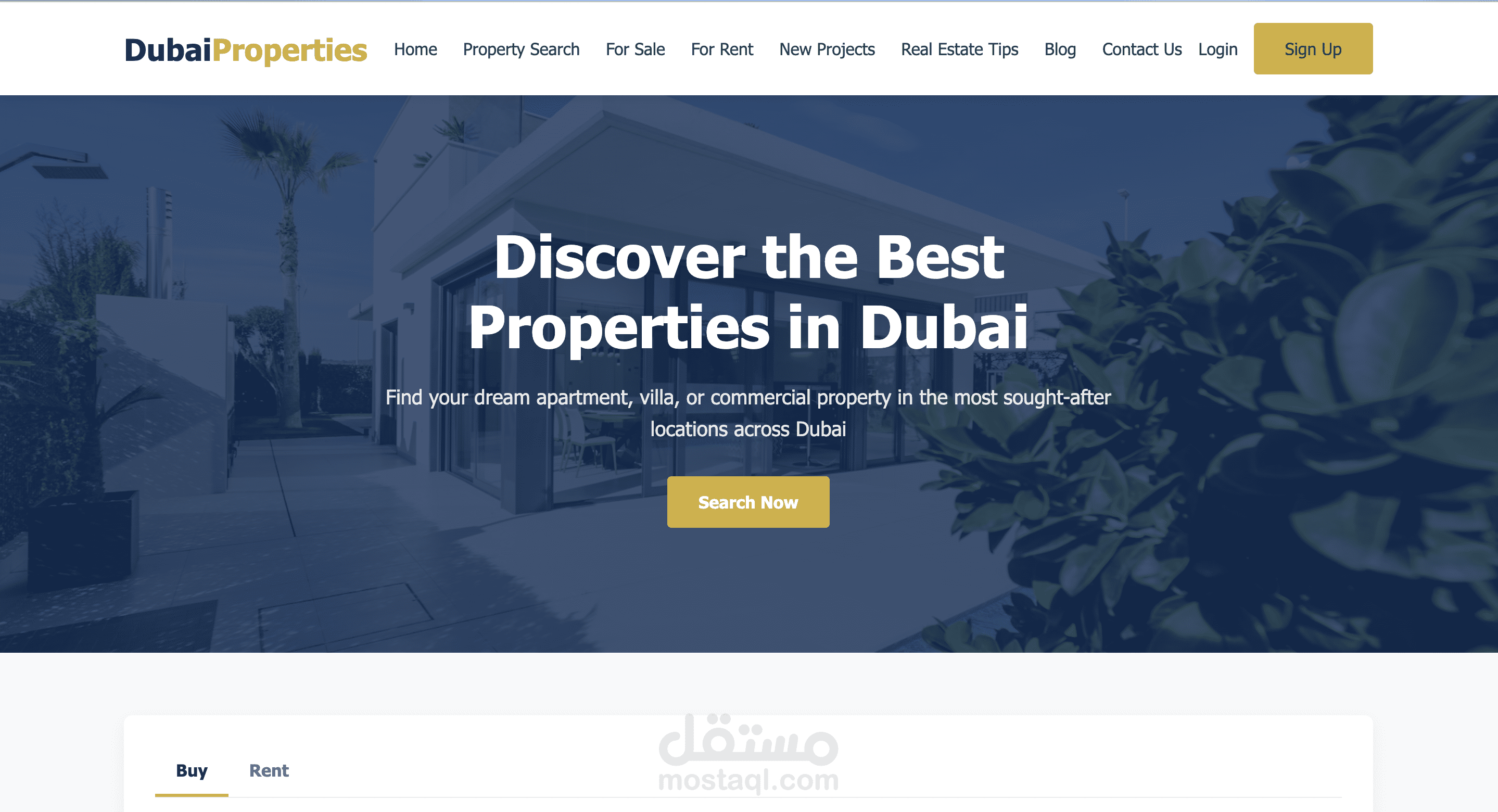 موقع ويب متكامل لإدارة وتصفح العقارات في دبي باستخدام PHP و MySQL