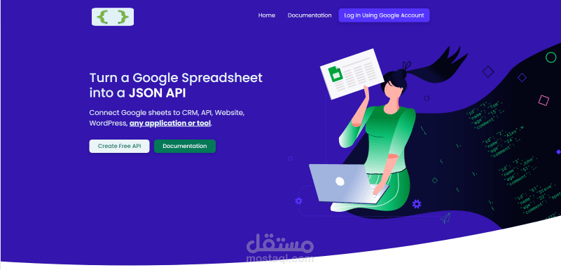 قم بتحويل جدول بيانات Google إلى واجهة برمجة تطبيقات JSON