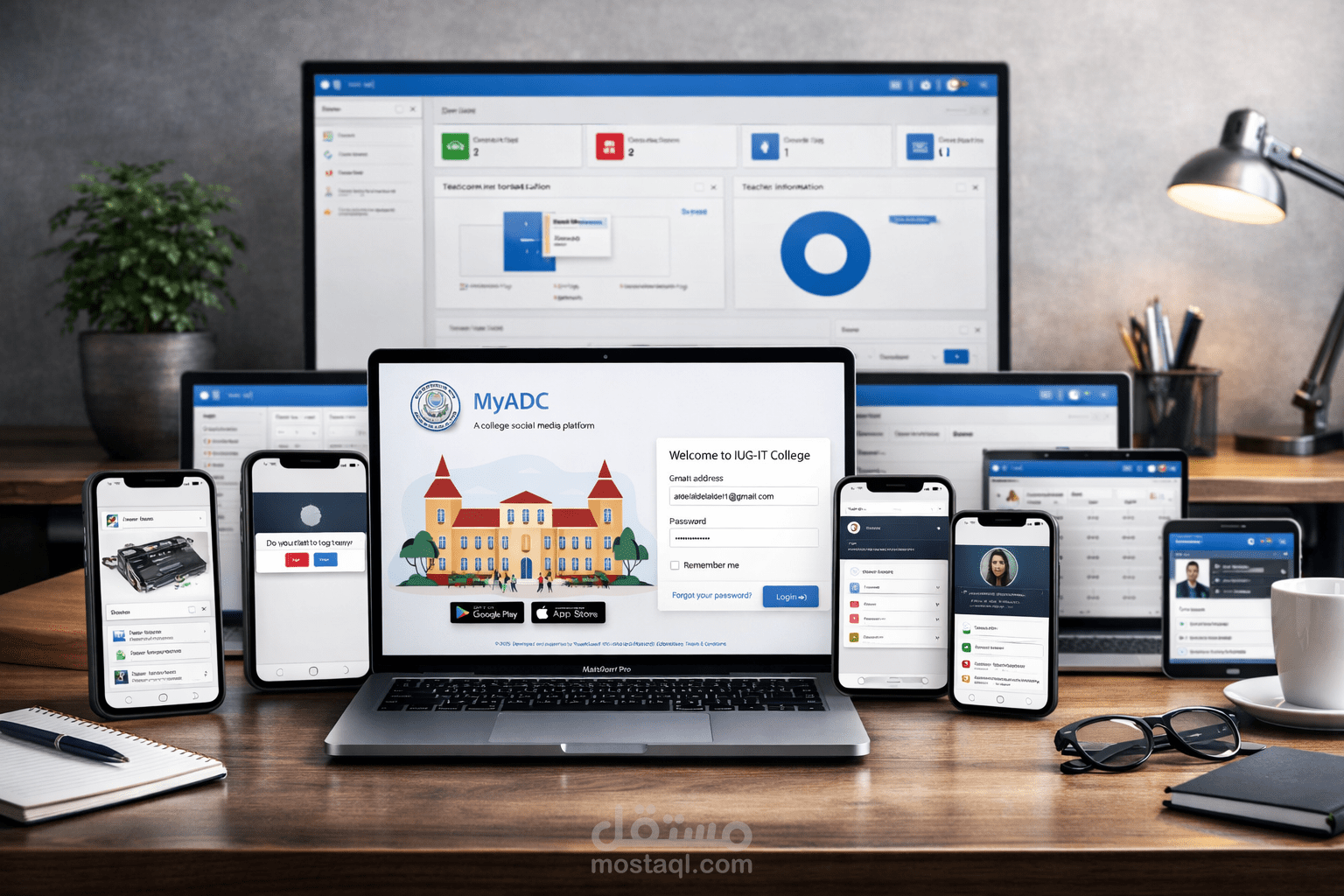 تطوير منصة أكاديمية للتواصل الاجتماعي (MyADC) – Fullstack Web Application