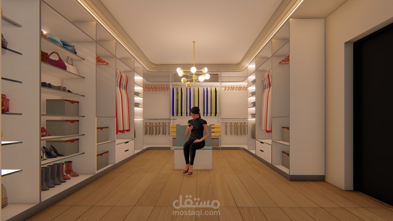 تصميم داخلي لغرفة ملابس