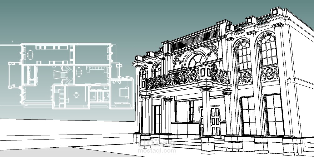 تصميم بطراز كلاسك على برنامج Sketchup