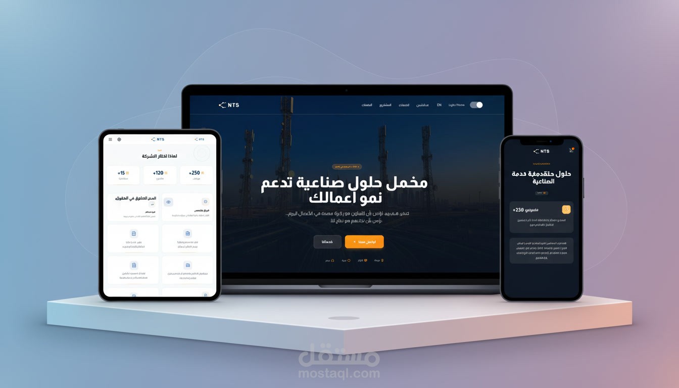 صفحة هبوط احترافية لشركة حلول صناعية وتقنية | Landing Page Tech Company