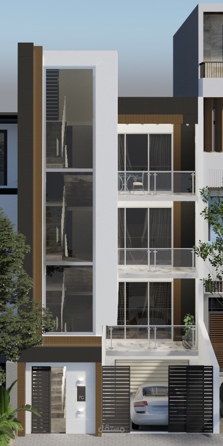 تصميم معماري لبناء سكني طراز موديرن
