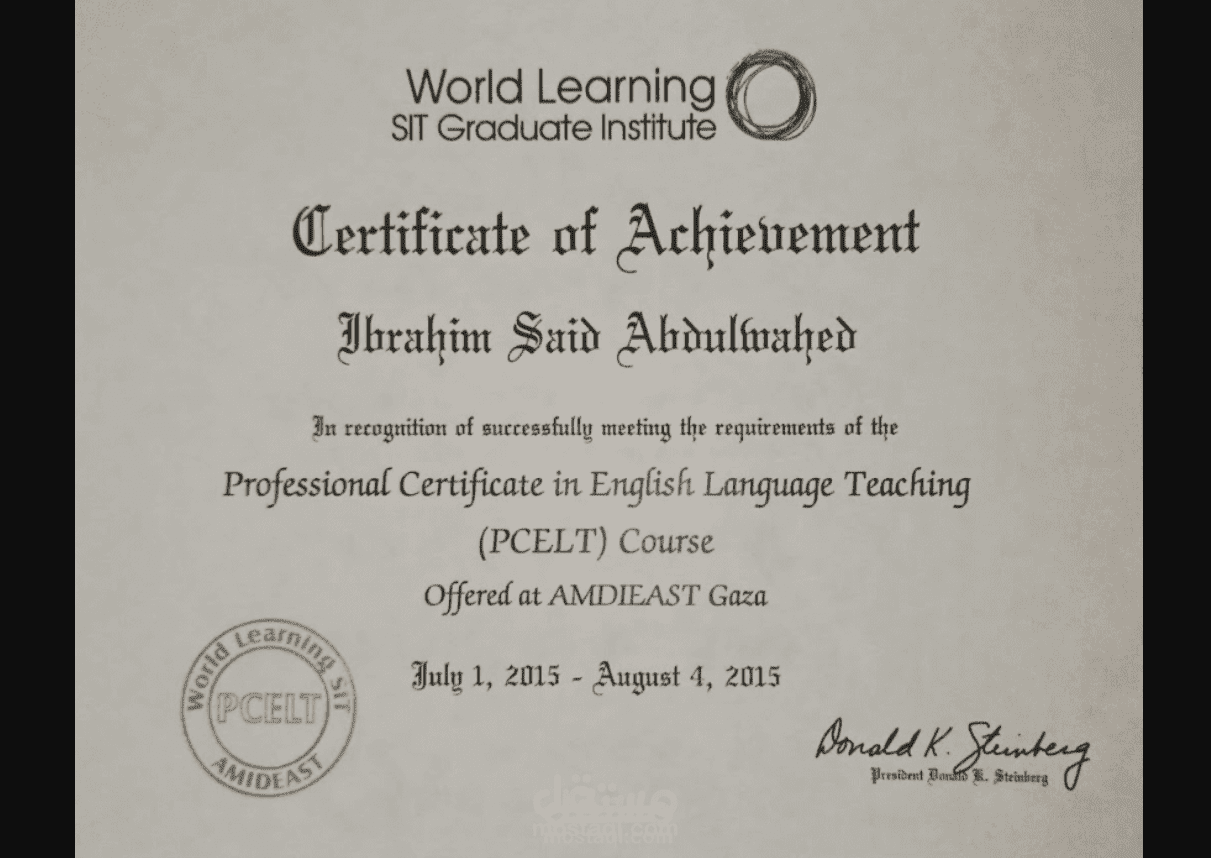 Certificate  of Achievement