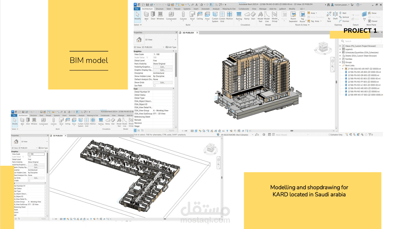 تصميم 3d باستخدام الريفيت لمشروع سكني