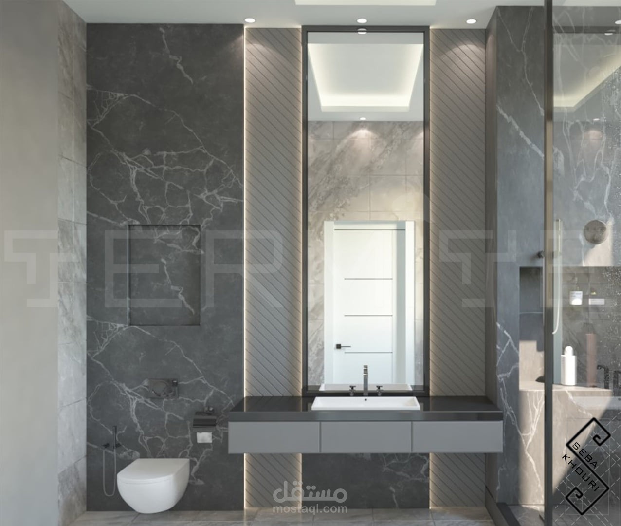 تصميم حمامات متنوعة للفيلا في السعودية 2