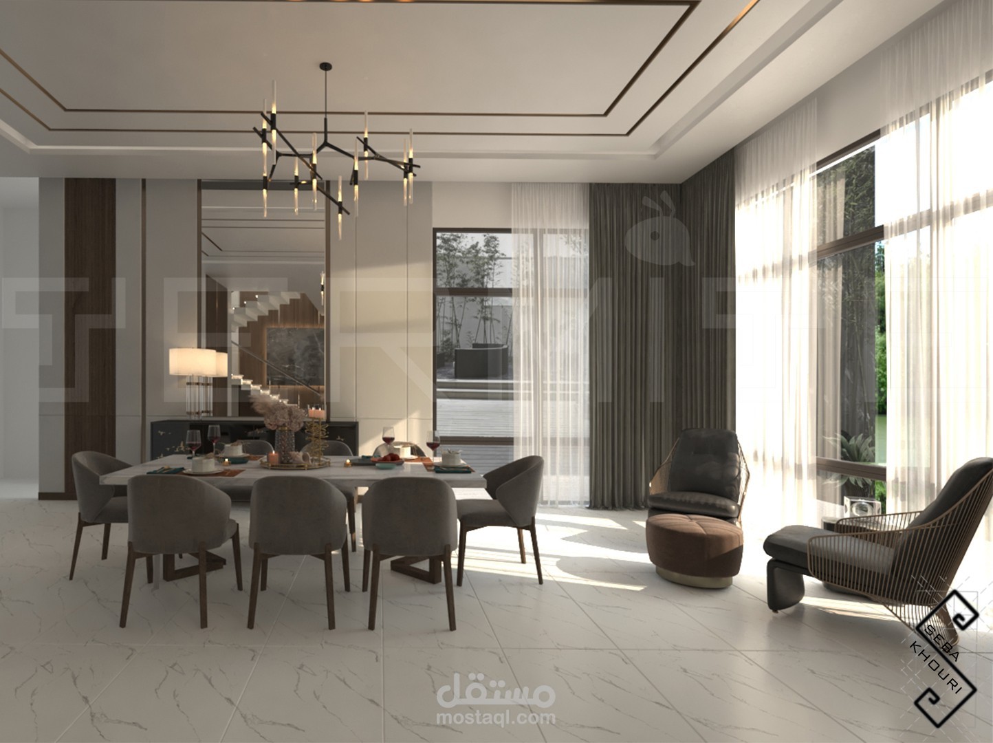 تصميم فيلا (living room)