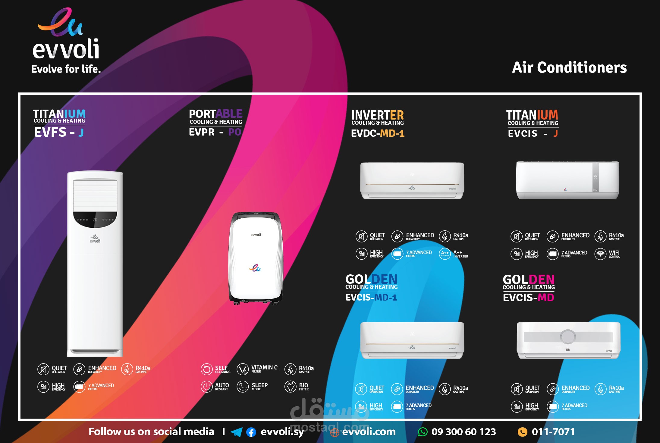Social media / AC air conditioner / evvoli brand