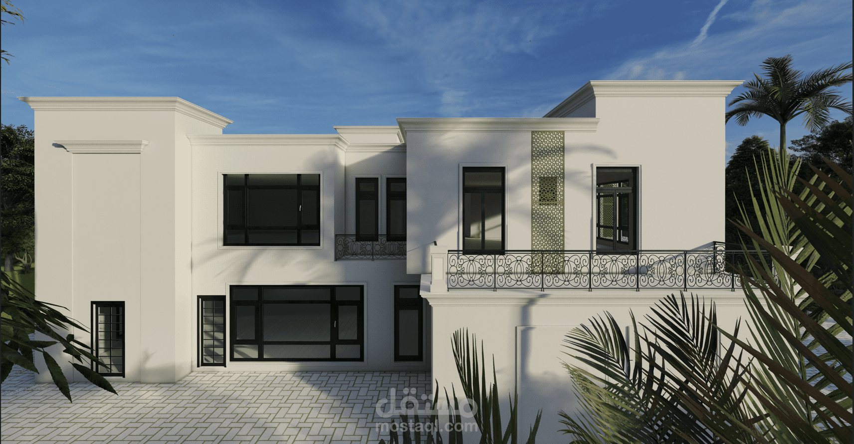 تصميم فيلا سكنية بطراز نيوكلاسيك