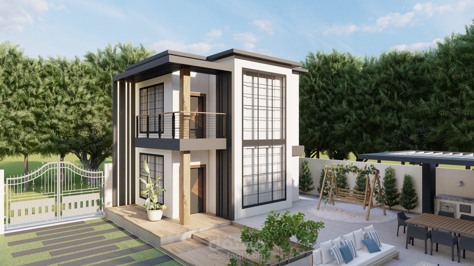 تصميم فيلا ولاندسكيب بطراز مودرن