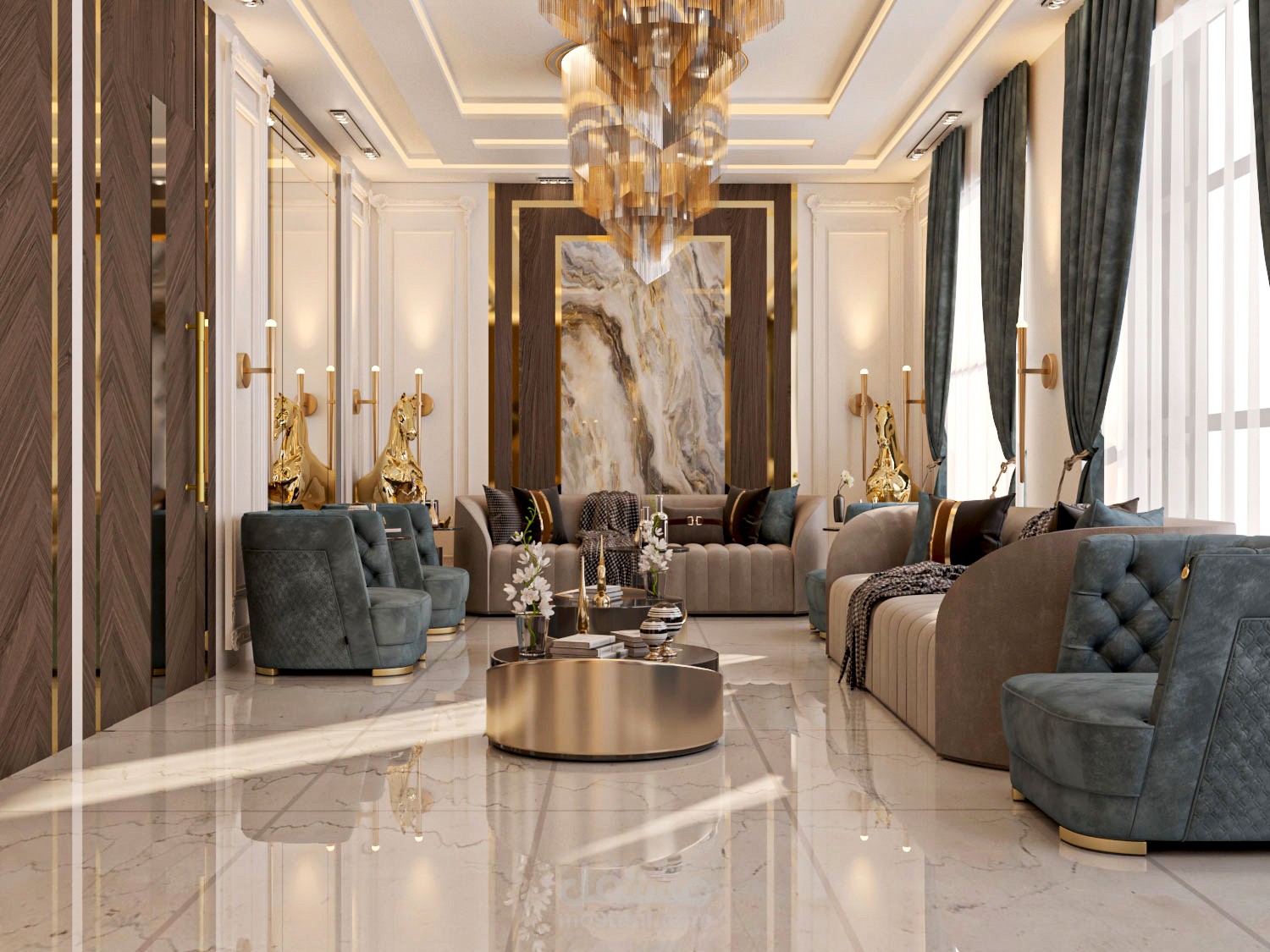 تصميم صالة في فيلا